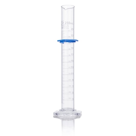 Globe Scientific Cylinder, Graduated, Globe Glass, 250mL, Class B, To Deliver (TD), Dual Grads, ASTM E1272, 2/Box 8330250